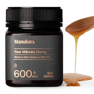 Manukora Raw Manuka Honey MGO 600+ from New Zealand, Non-Gmo, Monofloral, Traceable from Hive to Hand, Daily Immune Support - 250G (8.8 Oz)