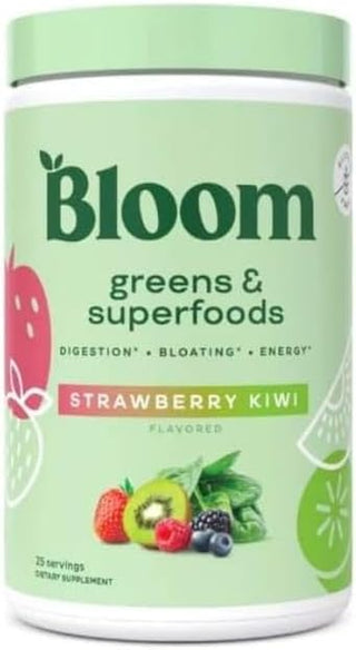 Bloom- Nutrition Greens and Superfoods Strawberry Kiwi Powder- 25 Servings-