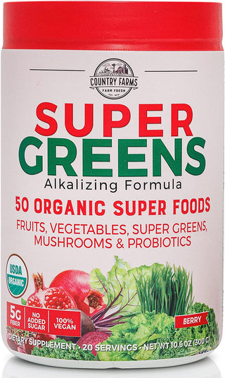 Country Farms Super Green Drink, Berry Flavor, 10.6 Oz