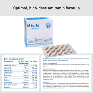 amitamin Mforte with L-Arginin 3000+  & Pine Bark Extract & More - Energy Booster (1 Box 30 Days Supply)