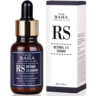 Retinol 2.5% Solution Facial Serum with Vitamin E - Facial Crepe Erase, Age Spot Remover, High Strength Solution for Face without a Prescription, 1 Fl Oz (30Ml) Cos De BAHA