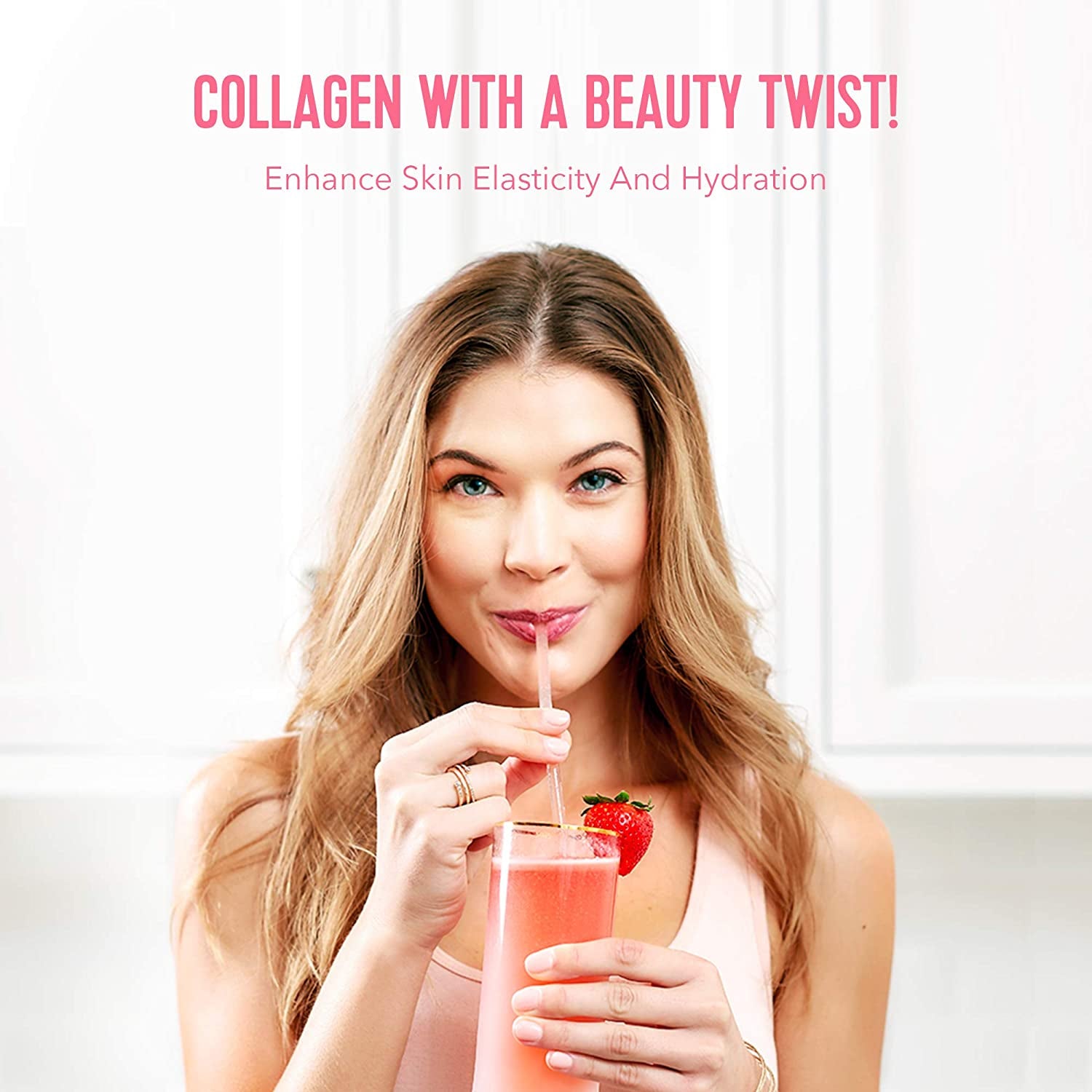 Vital Proteins Beauty Collagen (Strawberry Lemon, Canister) - 120Mg of Hyaluronic Acid and 15G of Collagen per Serving