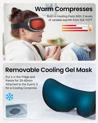 RENPHO FSA/HSA Eligible Eye Massager with Voice Controll, Eyeris 3 Eye Massager with Preset Commands & Heat, Heated Eye Mask with DIY Massage Setting, Music Eye Relax Devices for Migraine, Ideal Gift