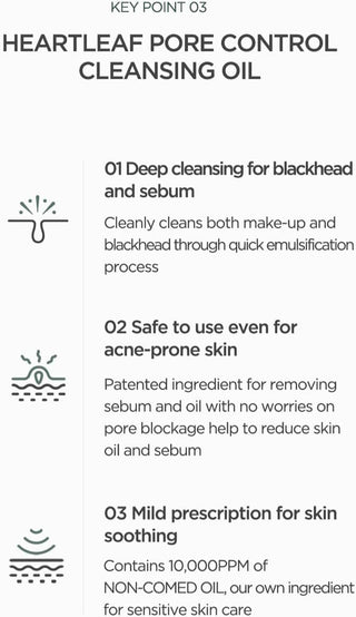 Anua Heartleaf Pore Control Cleansing Oil Mini Korean Facial Cleanser, Daily Makeup Blackheads Removal, Travel Essentials, Gift, Korean Skin Care, (20Ml / 0.67 Fl.Oz.)
