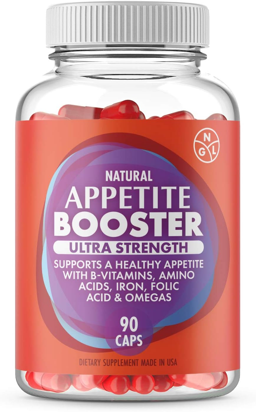 Adults Extra Strength Appetite Booster Pills Fortified with Lysine, Folic Acid, Iron, Thiamine, B Complex