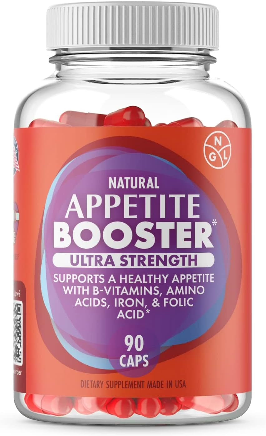 Adults Extra Strength Appetite Booster Pills Fortified with Lysine, Folic Acid, Iron, Thiamine, B Complex