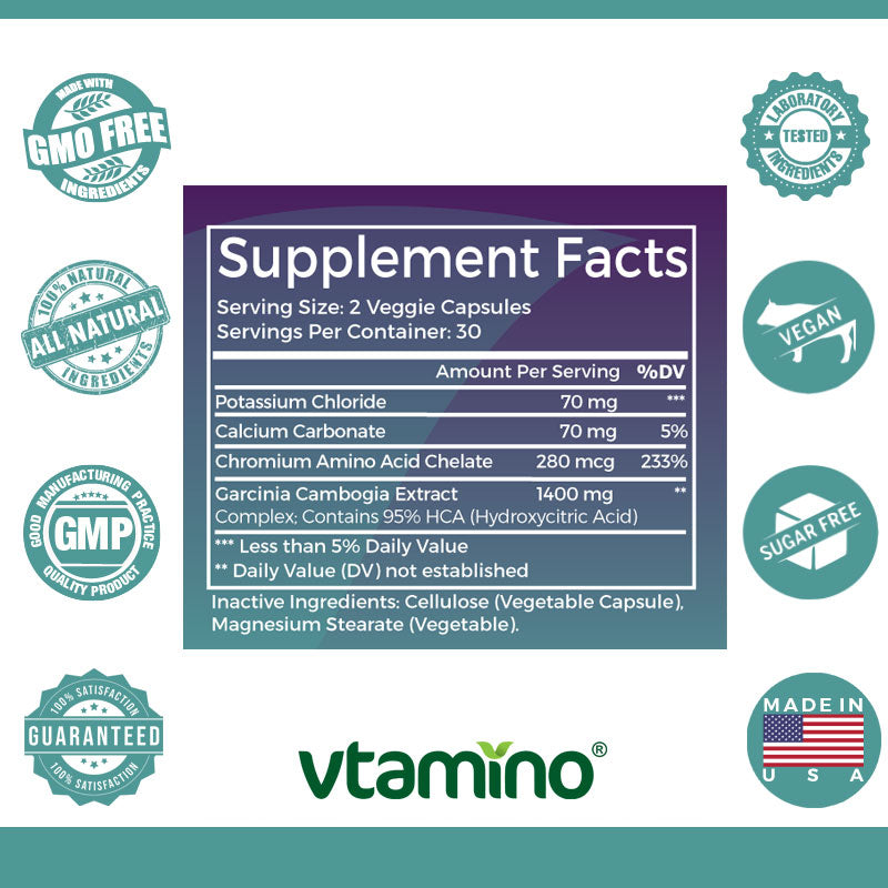 vtamino Garcinia Cambogia Complex-Supports Weight Management (30 Days Supply)