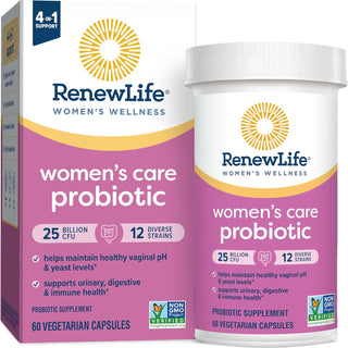 Renew Life Women'S Probiotic Capsules, Supports Ph Balance for Women, Vaginal, Urinary, Digestive and Immune Health, L. Rhamnosus GG, Dairy, Soy and Gluten-Free, 15 & 25 Billion CFU - 30 Ct