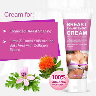 Breast Enhancement Cream, 100G Natural Breast Enlargement Cream for Breast Growth & Bigger Breast, Boob Cream with Gentle Formula to Lift, Firm & Tighten Breast