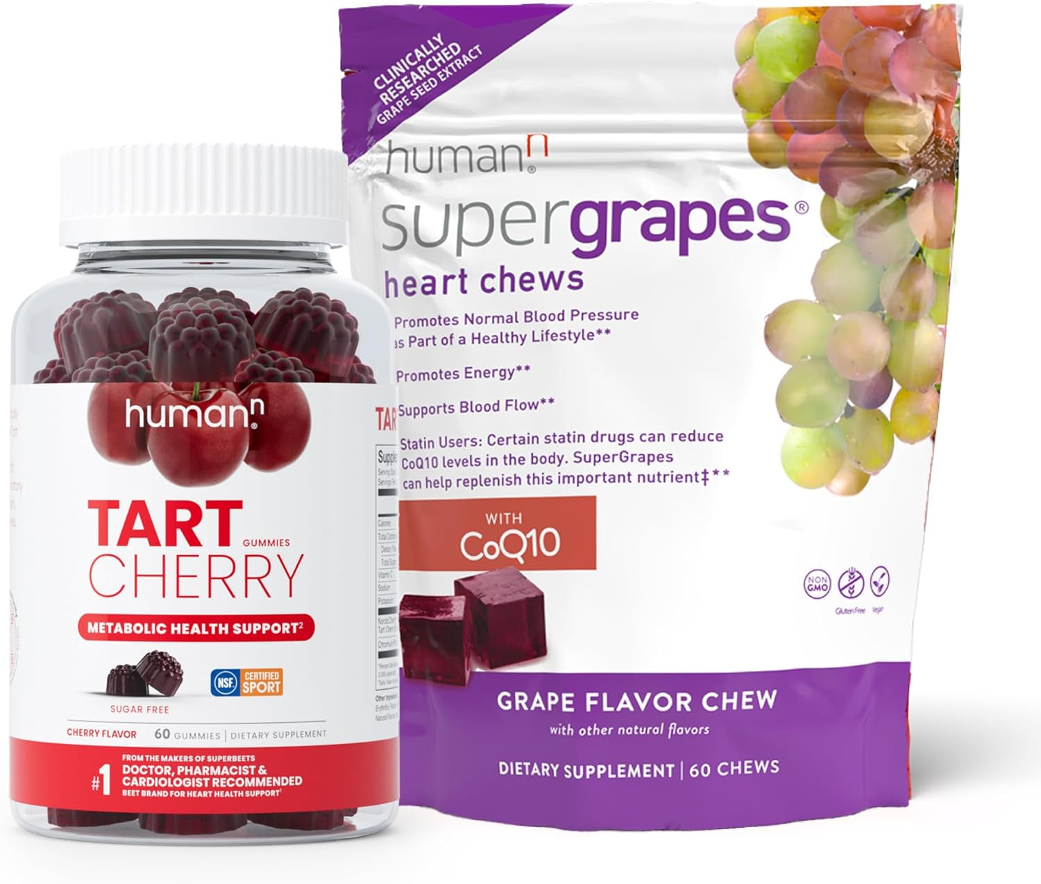 Humann Tart Cherry Gummies and Supergrapes Chews