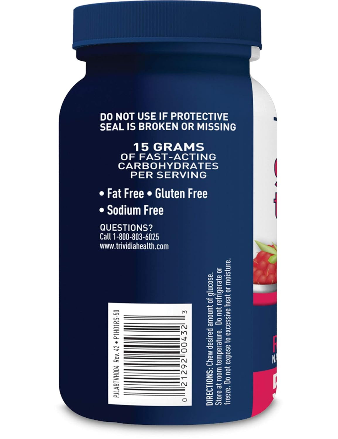 Trueplus® Glucose Tablets, Raspberry Flavor - 50Ct