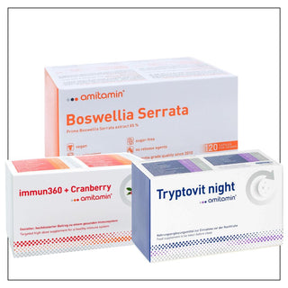amitamin Protection Bundle:  amitamin Tryptovit + amitamin Immune 360 + amitamin Boswellia Serrata