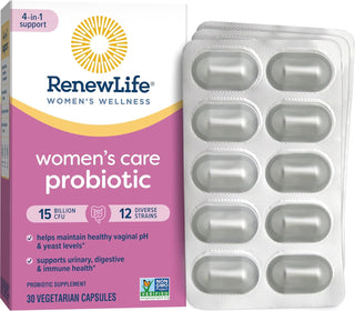 Renew Life Women'S Probiotic Capsules, Supports Ph Balance for Women, Vaginal, Urinary, Digestive and Immune Health, L. Rhamnosus GG, Dairy, Soy and Gluten-Free, 15 & 25 Billion CFU - 30 Ct