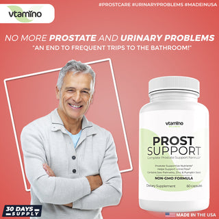 vtamino ProstSupport - Komplette Formel zur Unterstützung der Prostata (Vorrat für 30 Tage)