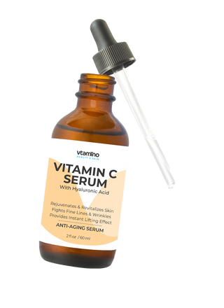 LIMITED TIME OFFER! vtamino Vitamin C Serum and Hyaluronic (60ml) + FREE Themaqueen Cooling Stick Face & Eye-Intensive Skin Cooler-The Ultimate Solution for Anti-Aging