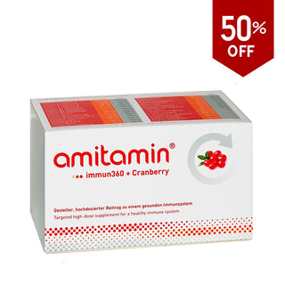 amitamin® immun360 + Cranberry – stärkt das Immunsystem auf natürliche Weise – aus Deutschland (30-Tage-Vorrat)