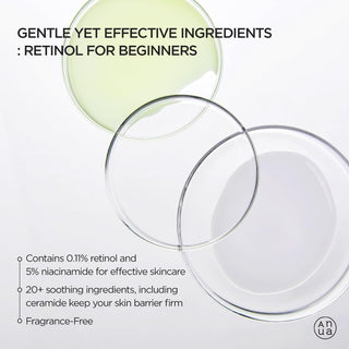 Anua Retinol Serum for Anti-Aging, Textured Skin | 0.11% Retinol, 5% Niacinamide, 20+Soothing Ingredients Gentle for Beginner (30Ml /1.01 Fl.Oz.)
