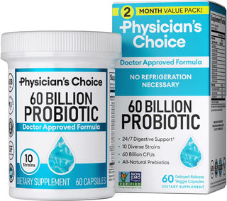 Physician'S Choice Probiotics 60 Billion CFU - 10 Strains + Organic Prebiotics - Immune, Digestive & Gut Health - Supports Occasional Constipation, Diarrhea, Gas & Bloating - for Women & Men - 30Ct