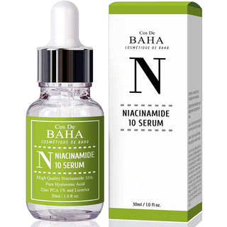 Niacinamide 10% + Zinc PCA 1% Serum for Face - Pore Reducer + Uneven Skin Tone Treatment + Diminishes Acne Prone, Skin Balancing Pore Reducing, Restores Elasticity, 1 Fl Oz Cos De BAHA