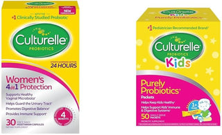 Culturelle Women’S 4-In-1 Daily Probiotic Supplements for Women - Supports Vaginal Health, Digestive Health, Immune Health, Occasional Diarrhea and Gas - Non-Gmo - 30 Count