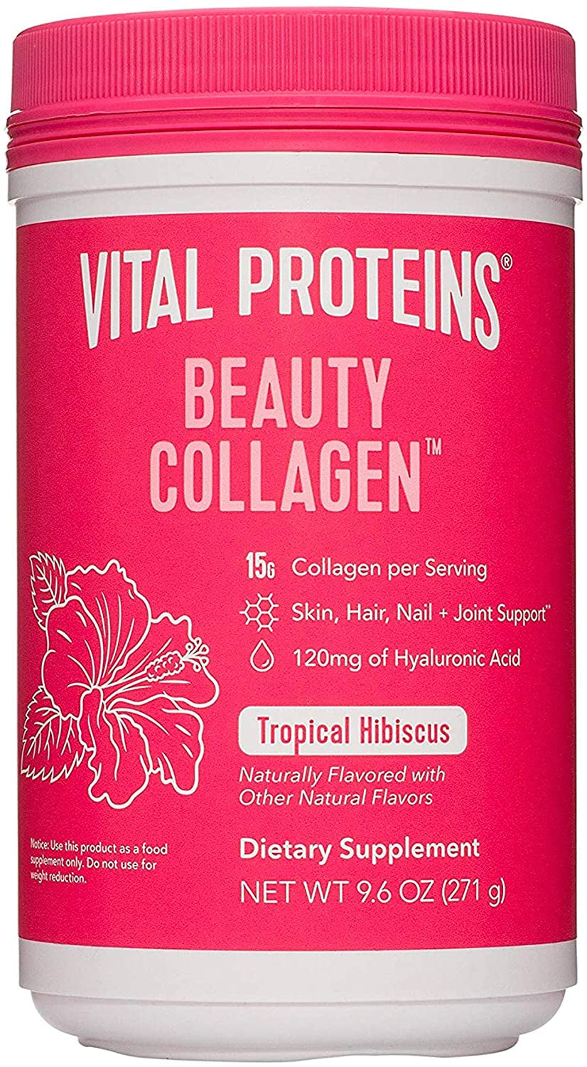 Vital Proteins Beauty Collagen (Strawberry Lemon, Canister) - 120Mg of Hyaluronic Acid and 15G of Collagen per Serving