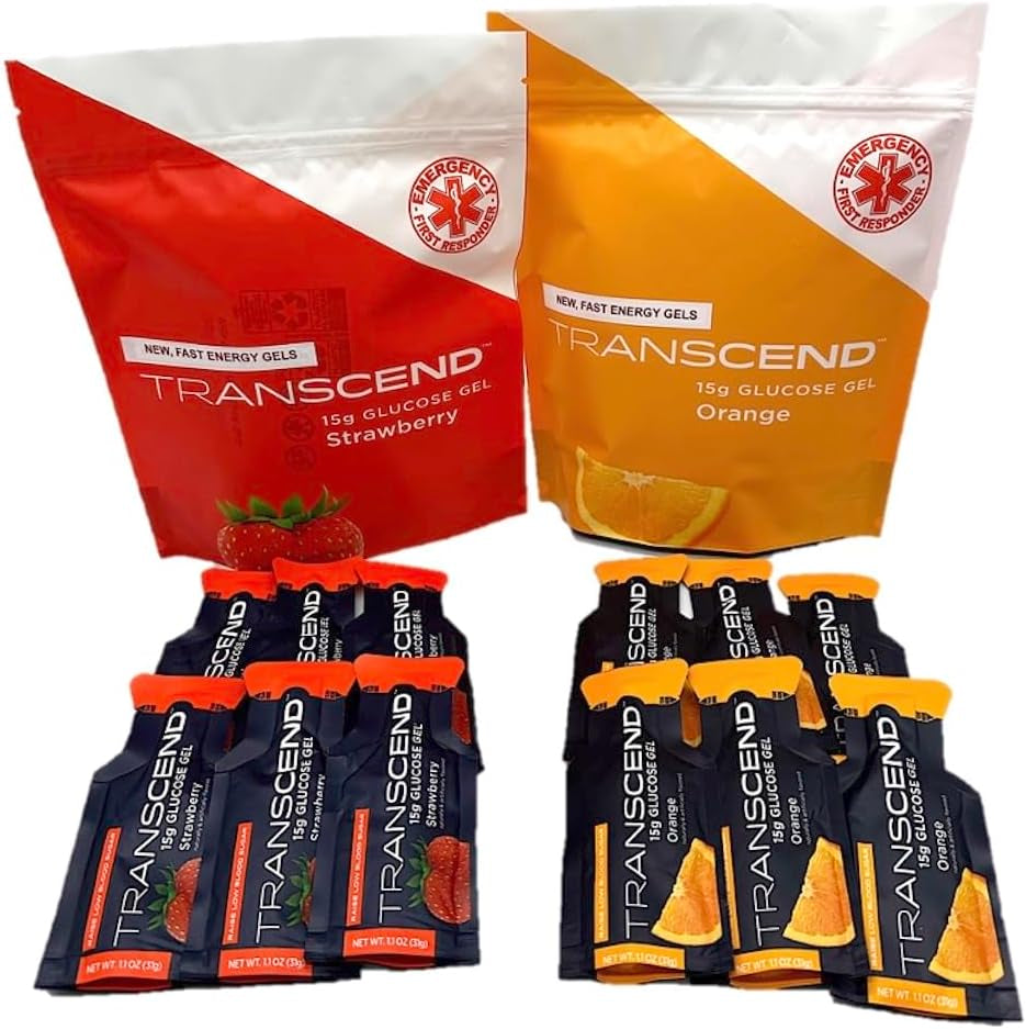 Transcend 15G Glucose Gel - Orange & Strawberry Assortment (12)