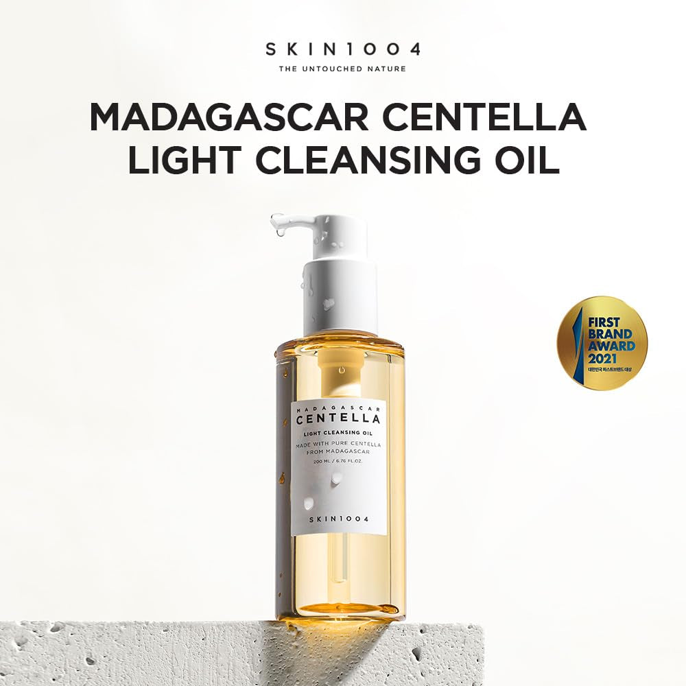 SKIN1004 Madagascar Centella Light Cleansing Oil 6.76 Fl.Oz, 200Ml | Gentle Oil Cleanser for Face, Korean Facial Cleanser, Double Cleansing