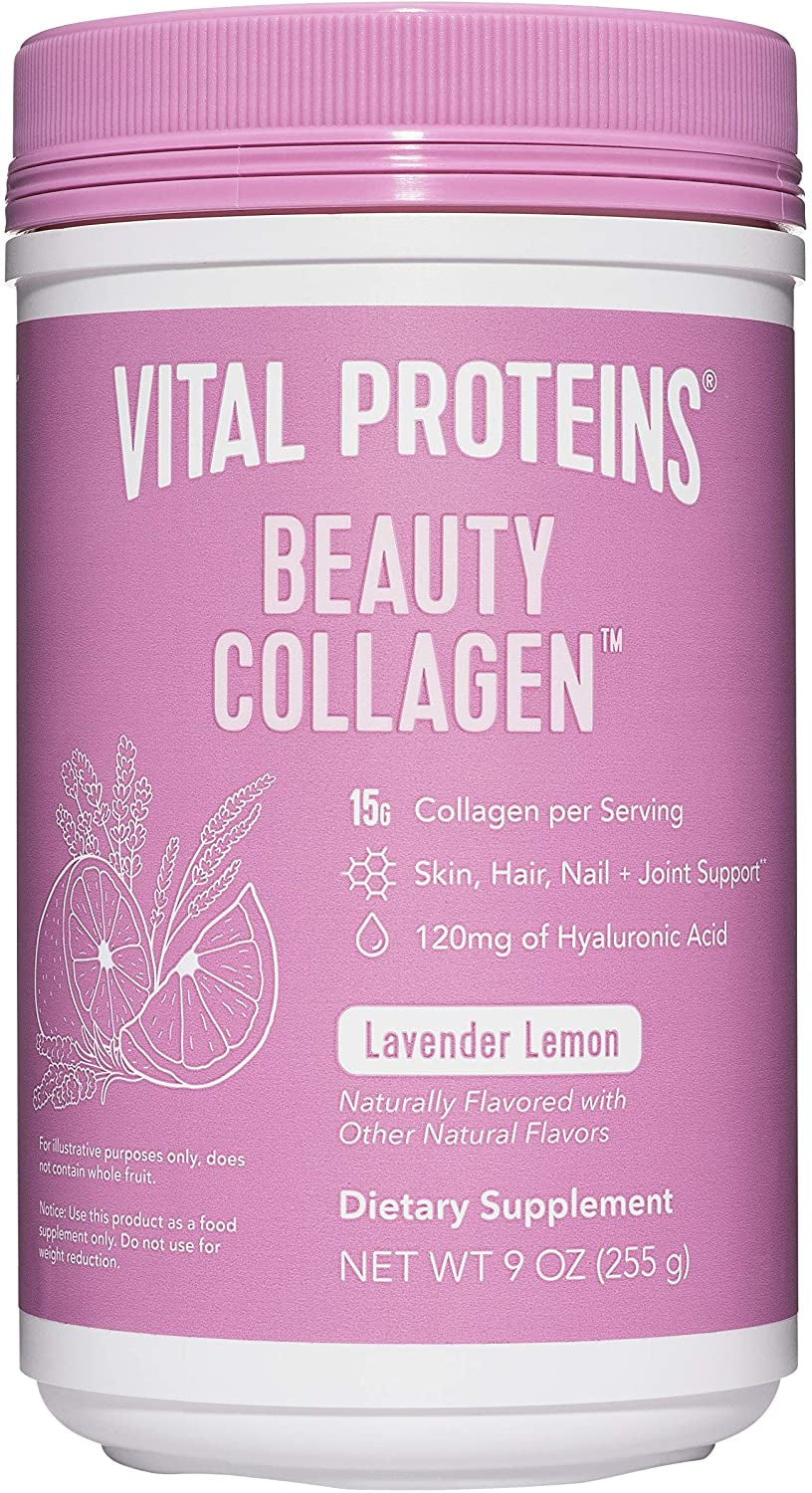 Vital Proteins Beauty Collagen (Strawberry Lemon, Canister) - 120Mg of Hyaluronic Acid and 15G of Collagen per Serving