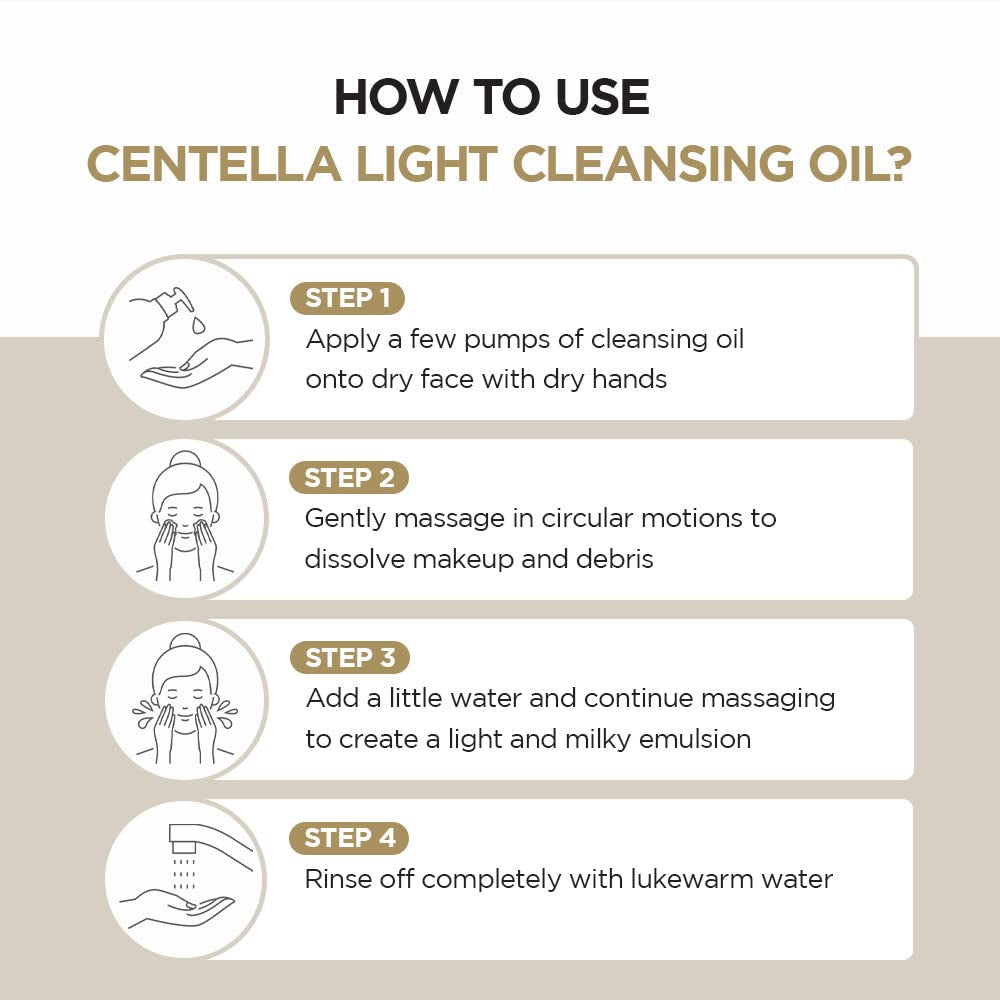 SKIN1004 Madagascar Centella Light Cleansing Oil 6.76 Fl.Oz, 200Ml | Gentle Oil Cleanser for Face, Korean Facial Cleanser, Double Cleansing