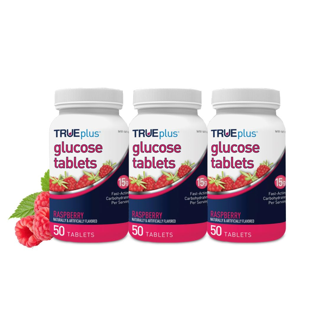 Trueplus® Glucose Tablets, Raspberry Flavor - 50Ct