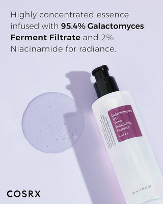 COSRX Galactomyces 95% Facial Essence - Lightweight Korean Toner with Niacinamide