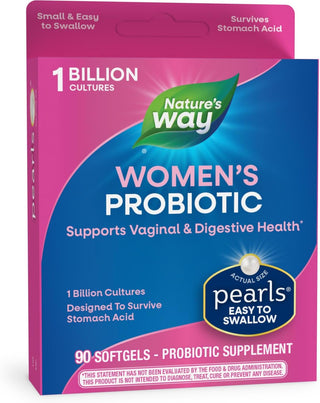 Nature'S Way Women'S Probiotic Pearls, Supports Vaginal and Digestive Health*, 1 Billion Live Cultures, No Refrigeration Required, 30 Softgels (Packaging May Vary)
