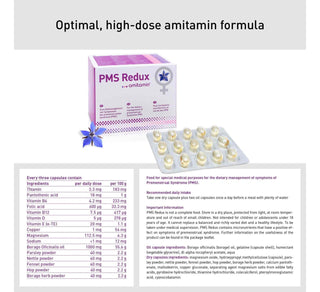 amitamin PMS Redux - Naturally Reduce PMS Without Synthetic Substances or Hormones (1 Box 30 Days Supply)