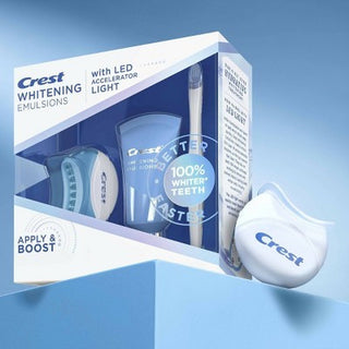 Crest Whitening Emulsions Leave-On Teeth Whitening Treatment with Hydrogen Peroxide & LED Accelerator Light - 0.63Oz