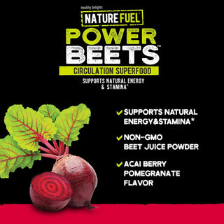 Nature Fuel Power Beets Powder, Delicious Acai Berry Pomegranate, Concentrated Superfood Supplement, Supports Circulation, Natural Energy & Stamina, Non-Gmo, 60 Servings