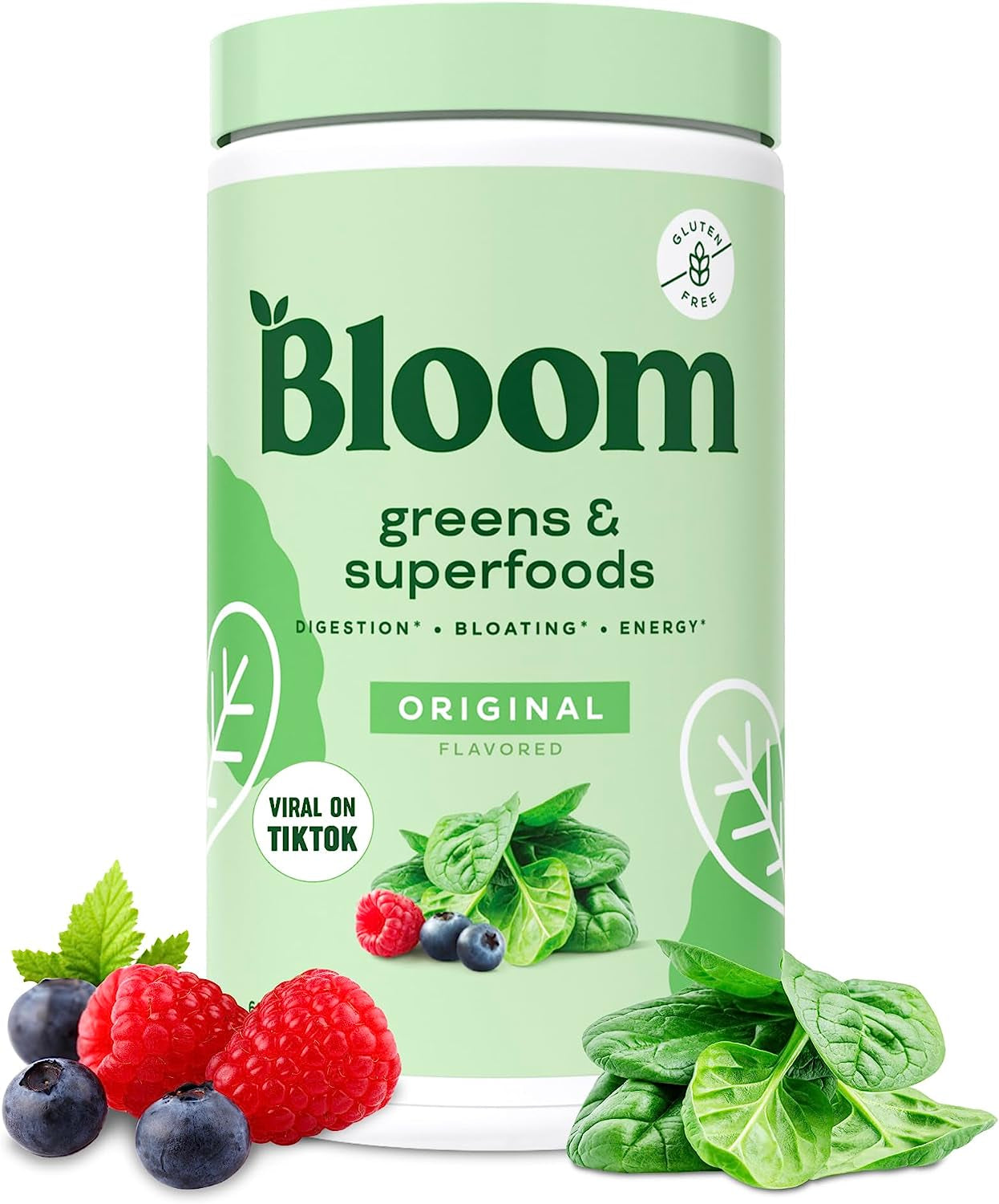 Bloom Nutrition Super Greens Powder Smoothie & Juice Mix - Probiotics for Digestive Health & Bloating Relief for Women, Digestive Enzymes with