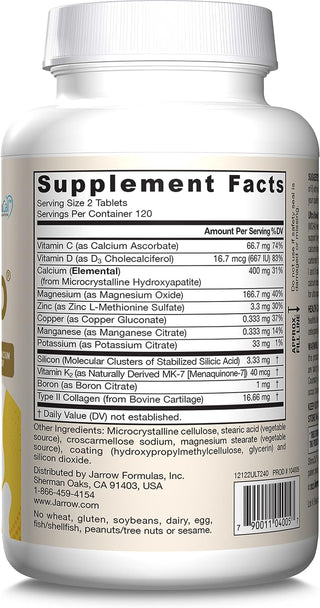 Jarrow Formulas Ultra Bone-Up Powerful Multinutrient Bone Health Includes More MK-7 & Jarrosil Activated Silicon for Added Support - 120 Servings, Tablet, 240 Count
