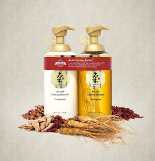 Daeng Gi Meo Ri Ki Gold Ginseng Blossom Shampoo & Treatment Set [Real Ginseng Inside!] 710Ml + 710Ml