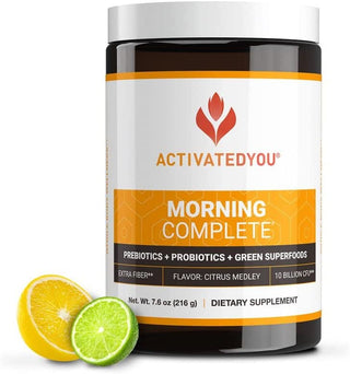 ACTIVATEDYOU Morning Complete Daily Wellness Drink Powder with 10 Billion Cfus, Prebiotics, Probiotics and Green Superfoods, 30 Servings, Apple Cinnamon Flavor