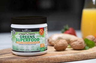 Super Greens Powder Superfood - Greens Powder with Probiotics Prebiotics Digestive Enzymes and 43 Green Superfoods - Chlorophyll Bilberry Chlorella Spirulina Grass - Tastes Amazing - 30 Servings