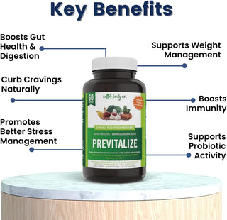 Previtalize | the Perfect Natural Prebiotic Complement to Provitalize - Formulated to Promote Digestion, Metabolis, and Overall Gut Health
