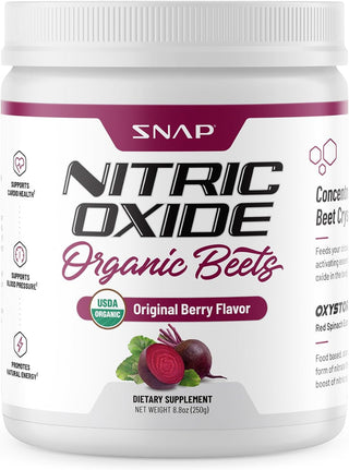 Snap Supplements USDA Organic Beet Root Powder Nitric Oxide Supplement, Support Healthy Blood Circulation, 250G