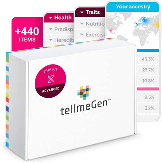 Tellmegen Advanced DNA Test:400+ Health, Ancestry, Traits & Fitness Reports - Fees Included - Lifetime Updates