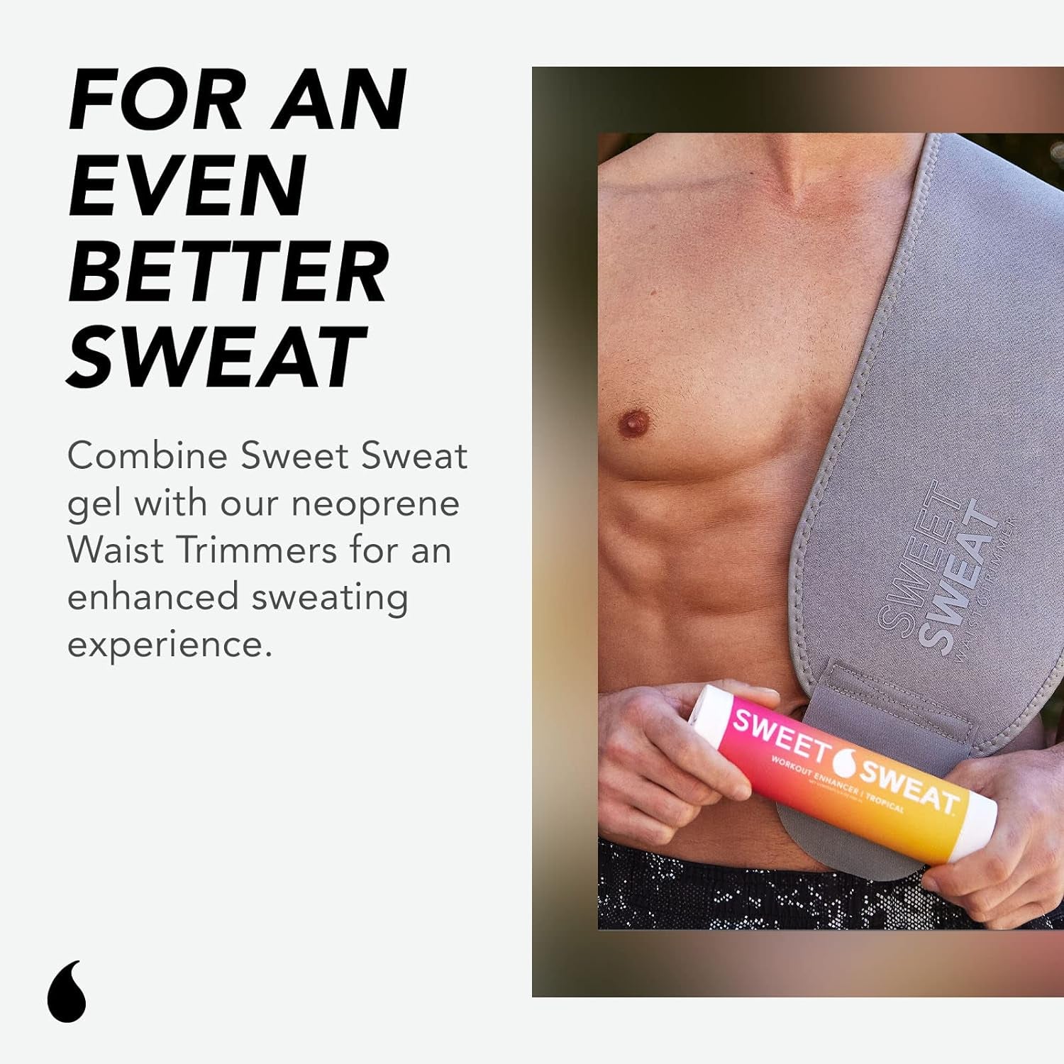 Sweet Sweat Workout Enhancer Roll-On Gel Stick - Makes You Sweat Harder and Faster, Helps Promote Water Weight Loss, Use with Sweet Sweat Waist Trimmer