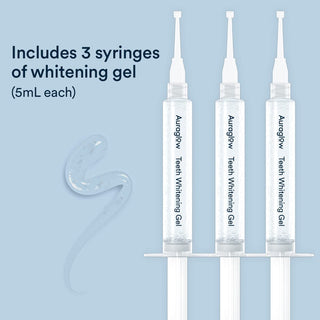Auraglow 44% Teeth Whitening Gel Syringe Refill Pack, 44% Carbamide Peroxide, (3X) 5Ml Syringes, 30 Whitening Treatments