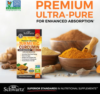 Turmeric Curcumin with Bioperine 1500Mg - Natural Joint Support with 95% Standardized Curcuminoids & Black Pepper Extract for Ultra High Absorption & Potency - Non GMO - Gluten Free - 180 Capsules