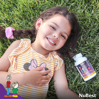 Nubest Tall Kids - Advanced Bone Strength & Immunity Support - Help Kids Stay Healthily - Multivitamins & Minerals for Kids Ages 2 to 9 - Animal Shapes - 60 Chewable Berry Tablets | 1 Month Supply