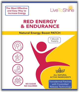Red Energy & Endurance Patch - Natural Energy - USA Made - 30 Patches