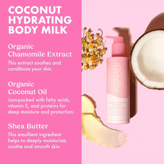 Kopari Vegan Hydrating Body Milk Lotion - Shea Butter, Chamomile, Cruelty-Free, Quick Absorb, Organic Coconut