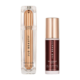 JLO BEAUTY That Day/Night Serum Duo | Includes 1 Oz That JLO Glow Serum & 1 Oz That Overnight Hustle AHA & BHA Resurfacer, Brightens, Exfoliates, & Firms for Smooth and Radiant Skin